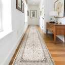 Runner Rug 3x14 - Non Slip Runners for Hallway Washable Oreiental Neutral Entryway Rugs with Rubber Backing Long Indoor Farmhouse Floor Mat Kitchen Soft Low Pile Stain Resitant Thin Carpet 3x14 Ivory 
