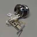 Pocket Door Lock with Key, Round Recessed Pocket Door Latch with Hidden Pull Ring, 2-3/8" Backset (1 Pack Silver)