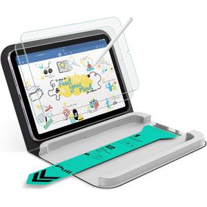 ESR 2 Pack Paper-Feel Screen Protector for iPad mini 7th Gen (A17 Pro, 2024) & 6th Gen (2021), 9H Matte Tempered Glass Film with Ultra Fit Tray, Write and Draw Like on Paper, Bubble-Free