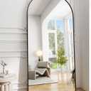 Koonmi 30"x71" Arched Full Length Mirror, Black Large Floor Mirror with Aluminum Alloy Frame Standing Hanging or Leaning Wall-Mounted Full Body Mirror for Living Room and Bedroom