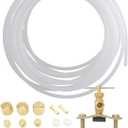 Refrigerator Water Line Kit, Ice Maker Supply Line, Fridge Water Line Kit, Includes 1/4x25 Poly Tube, Quick Connect Saddle Valve, Compression Fittings and Adapters