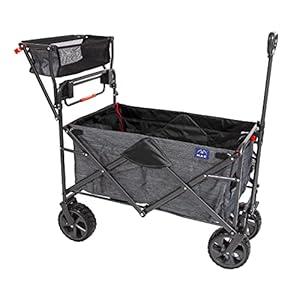 MacSports Collapsible Cart with Wheels and Handle - Folding Outdoor Wagon with All Terrain Wheels and Lightweight Design Adjustable Sport Folding Cart Landscape Portable Wagon
