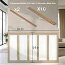 1 Set 94.5 in x 54 in MDF Board and Batten, Paintable Wainscoting Kit,Molding Trim Slat with Edge StripPremade Accent Wall Panel for DIY Kitchen Bedroom Living Room Home Decor Covers (94.5 x 54 Inch)