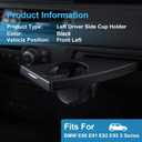 Cup Holder Left Driver Side Retractable Compatible with 2006-2013 BMW E90 E91 E92 E93 323i 325i 325xi 328i 328xi 330i 330xi 335d 335i 335is 335xi M3 Replaces# 51459173463