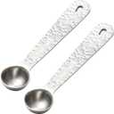 2PCS 1 tsp(1/3tbsp, 5ml) Single Measuring Spoon, Stainless Steel Embossed Measure Scoop Only, Individual Spoon for Cooking and Baking