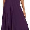 Women Transformer Evening Long Prom Dress Multi-Way Wrap Convertible Floor Length Wedding Halter Maxi Gown High Elasticity , Extra Large,  Deep Purple