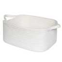 MEGASKET White Cute Cotton Rope Baskets for Organizing, Woven Baskets for Gifts Empty, Baby Nursery Closet Storage Organizer Bin, Cat Dog Toy Bin Box with Handle, Decorative Bathroom Towel Storage