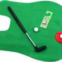 Toilet Golf, Potty Golf Drinker Toilet Toy Potty Putter Putting Golfing Game Indoor Practice Mini Golf Gift Set Golf Training Accessory for Men