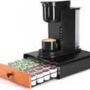 SYSYLY Coffee Pod Holder Storage Drawer for K Cup,36 Pod Capacity, Countertop Organizer, Metal, 12.6" L x 12.6" W x 3.5" H, Black.