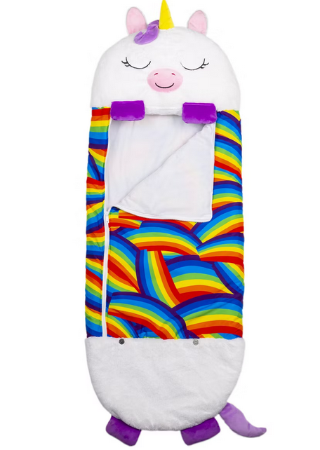 Happy Nappers: Pillow & Sleepy Sack: Medium - White Unicorn - 54 x 20", 2-In-1: Plush Animal Opens To Sleeping Bag, Soft Play-Nap Character, Kids 3+
