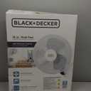 BLACK+DECKER 16" Wall Mount Fan With Remote Control, Oscillating With 3 Speed Settings and Shut Off Timer, Adjustable Tilt Angle, White