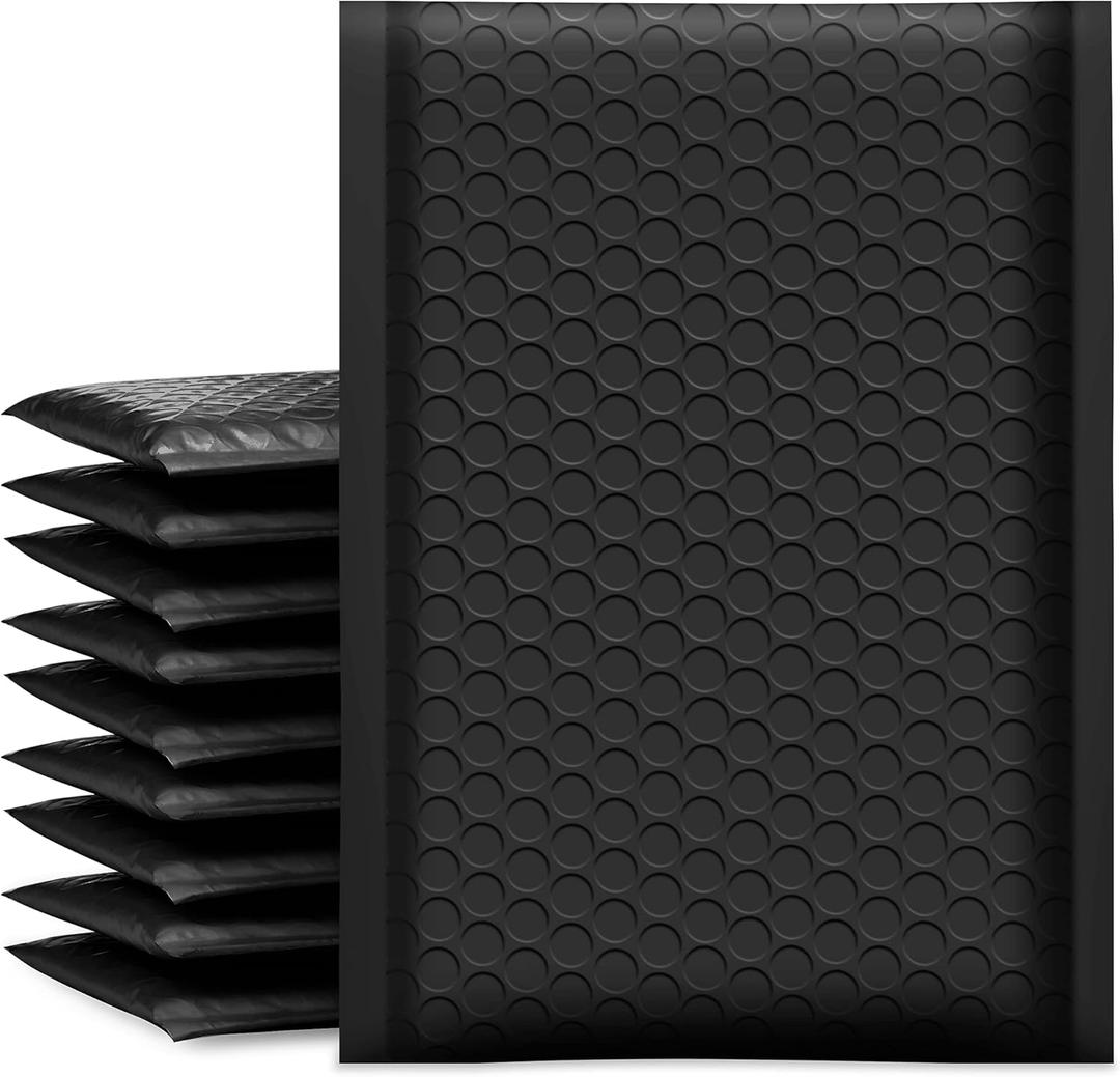UCGOU Bubble Mailers 6x10 Inch Black 25 Pack Usable Size 6x9" Padded Envelopes Small Business Mailing Packages Opaque Self Seal Adhesive Waterproof Boutique Shipping Bag for Jewelry Makeup Supplies #0 (6x10" 25PC)