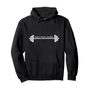 Strength Training Barbell Weightlifting Retro Gym Pullover Hoodie S