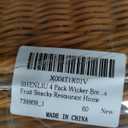 SHENLIU 4 Pack Wicker Bread Baskets 15.8 Inch Woven Serving Basket for Gifts, Fruit Baskets Food Serving Holders Rectangle Rattan Display Trays for Bread Food Vegetables Fruit Snacks Restaurant Home