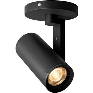 Aisilan Black LED Zoomable Ceiling Spotlight 12W Dimmable Adjustable Beam Angle 10-55 Swivelable Angle CRI 97 Matt Aluminum Directional Accent Lamp for Corridor Mural Living Room, Warm White 3000K (12W-3K-Dimmable)