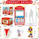 Circus Theme Party Decorations Supplies: Carnival Ticket Photo Booth Props Backdrop Kit with Circus Boxes Carnival Photo Backdrop Amusement Park Theme Accessories for Boys Girls Birthday Decor