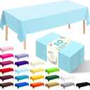 10 Pack Premium Disposable Plastic Tablecloth 54" X 108" Rectangle Table Cover for Birthdays Weddings Christmas Anniversary Buffet Table (Light Blue)