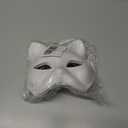 Cabilock 6Pcs Blank Cat Masks 7.08X6.69 Inches Paper Animal Masks for Painting Diy Crafts Halloween Party Cosplay Half Face Mask with Straps