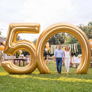 Seenelling Inflatable Arch 50th Anniversary Gold 10FT