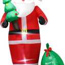 8 Ft Santa Claus Inflatable Outdoor Decoration, Christmas Blow Up Yard Decor with Gift Bag & Christmas Tree, Waterproof Holiday Inflatables for Front Lawn, Xmas Clearance Gift
