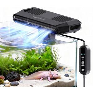 Aquarium Fan,Ultra-Quiet Fish Tank Cooler,More Powerful,Cooling Effect 3-7 with 3 Speed Modes Adjustable Applicable Aquariums with or Without Edges, for Axolotl Seawater Freshwater Coral Grass Tank