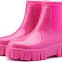 Gets Womens Rain Boots, Waterproof Platform Rubber Chelsea Rainboots, Comfortable Short Shoes Ankle Garden Boots for Outdoor Work, Size 39