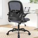 Primy Office Chair Ergonomic Desk Chair with Adjustable Lumbar Support and Height, Swivel Breathable Desk Mesh Computer Chair with Flip up Armrests for Conference RoomDark Gray