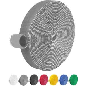 IFNOW 32FT Reusable Fastening Tape Cable Ties Double-Sided Hook-and-Loop Cable Management Tape Strength and Durability 0.4''/Width (1, Gray)