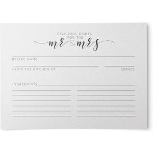 Dashleigh Newlywed & Bridal Shower Recipe Cards from, 48 Cards, 4x6 inches, Water-Resistant and Double-Sided (Vintage Newlywed)