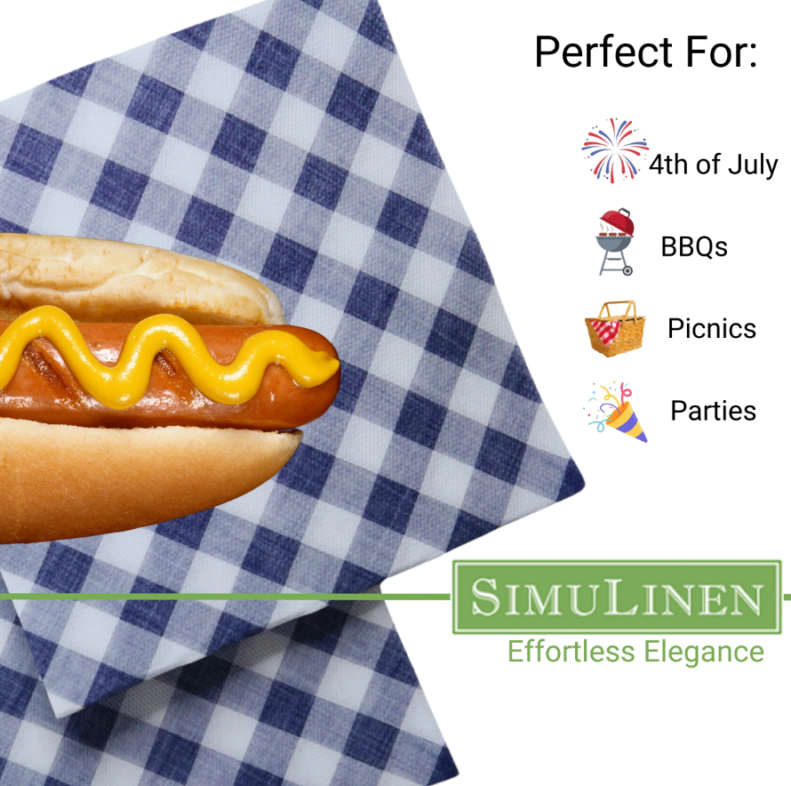 Dinner Hot Dog Napkins - Blue - Decorative & Disposable