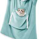 JOYWOO Oversized Wearable Blanket Hoodie,Cat lovers Long Hoodie Blanket for Adult,Birthday Gifts for Women Mom Friend,Cozy Sherpa Sweatshirt Hooded Blanket Giant Pocket Winter Gifts,Blue Gray Oversize