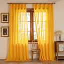 MAIHER Gold Pinch Pleat Curtains 102 Inches Long, Soft Touch Lightweight Privacy Light Filtering Sheer Pleated Drapes with Adjustable Hooks for Bedroom Patio, Gold, 42" W x 102" L, 2 Panels
