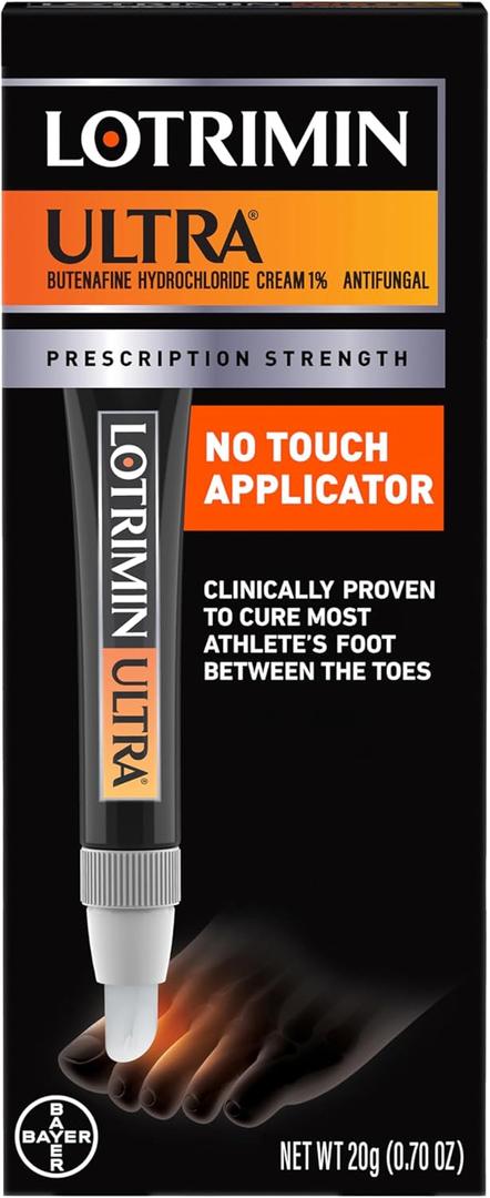 Lotrimin Ultra with No Touch Applicator,1 Week Athlete's Foot Treatment Cream. Prescription Strength Butenafine Hydrochloride 1%,Cures Most Athletes Foot Between Toes,Antifungal,0.7 oz (20 Grams)