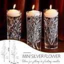 80 Pieces Faux Flowers for Floating Candles Centerpiece 6 x 2 Inch Vase Filler Filling in Floating Candles Mini Flower Filler for Wedding Dinning Table Party Home Bar Restaurant Decoration(Silver)