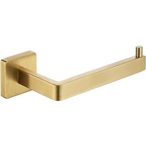 JQK Toilet Paper Holder Gold, 5 Inch 304 Stainless Steel Thick 0.8mm Tissue Paper Dispenser for Bathroom, Hold Mega Rolls, Brushed Gold Wall Mount Left or Right, TPH250-BG