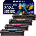 202A Toner Cartridges 4-Pack CF500A - Compatible Replacement for HP 202A 202X for Color Laserjet Pro MFP M281fdw M254dw M281fdn M281cdw M280nw M254dn M254nw Toner Cartridge CF500A CF500X (with Chip) (202A Toner Black CyanYellow Magenta High Yield)
