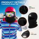 Kids Balaclava Knitted Warmer Windproof Hat Full Ski Face Mask Winter Warm Skull Cap with Light Boys Girls