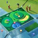 Pool Golf Game Floating,47"x47"/34"x25"-Sticky Golf Balls,Hit Target Accurately,Floating Golf Green,Ideal for 2-4 Golfers Competing and Improving Skills in Outdoor and Pool Games (34"x25")