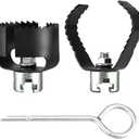 Drain Auger Attachment Set for 4"-8"Pipe Cleaning 1-3/16"(30MM) 3-Pack Spiral Cutter,Grease Cutter and Pin Key Compatible Drain cleaning Machine 1-1/4,6/5 and 1-1/2Cable