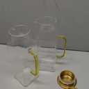 2 Pack 2 Liter/68 oz Square Glass Pitcher with Lid, Classic Stripes Water Pitchers with Handle for Fridge, Large Jug for Iced Tea, Coffee, Borosilicate Glass Carafe for Hot/Cold Brew Drink, Gold