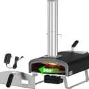 Q Pizza Wood Fire Pizza Oven with Rotatable Stone, Portable Wood/Charcoal Pizza Oven with Chimney and Door, Outdoor Pizza Stove for Backyard, Camping, Picnicking, RV, Tailgating, PS108