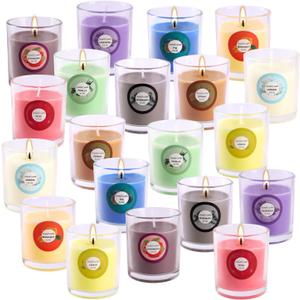 20 Pack Strong Scented Candles Gift Set with 10 Fragrances for Home and Women, Aromatherapy Soy Wax Glass Jar Candle