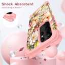 TEECOVER Heavy Duty Case for Samsung Galaxy S24 Ultra, Rose Gold Flowers | Shockproof Full-Body Drop Protection Hard Plastic Bumper + Soft Silicone Rubber Protective Case for Women Girls.