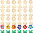 Lineshading 24 Pcs Mother's Day Crafts for Kids Mother's Day Picture Frames Craft DIY Wooden Flowers Frames Set Mother's Day Wooden Flowers Crafts with 6 Styles Mother's Day Crafts for Kids Classroom