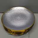 100Pcs Clear Gold Plastic Dinner Plates 10 Inch, Hammered Disposable Heavy Duty Dinner Plates with Gold Rim, Round Clear Plates for Wedding Party