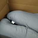 QUEEN ROSE 60 Inch Cooling U Shaped Pregnancy Body Pillow, Silky Blue Cover, X-Large