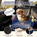 Dog Car Seat for Small Medium Dogs, 6" Elevated Dog Booster Seat with ISOFIX Safety Fixation, Washable Cover & High Density Memory Foam, Portable for Car Front/Rear/Trunk Home Outdoor Use (Navy Blue)