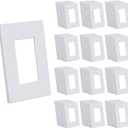 CML Screwless Wall Plates, 120 Pack Decorator Light Switch Covers, 1-Gang Decor Outlet Switch Plate, Standard Size 2.91x4.68, Impact Resistant, UL Listed, White