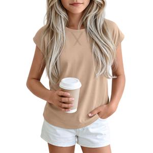 Oakgarden Shirts for Girls, Khaki, 9-10 Years (Beige)