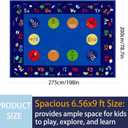 Large Classroom Rug, 6.56Ft 9Ft ABC Rugs for Kids Playroom, Education Classroom Carpet Elementary for Learning Alphabet, Numbers, Words, Area Preschool Playmat for Daycare Kindergarten